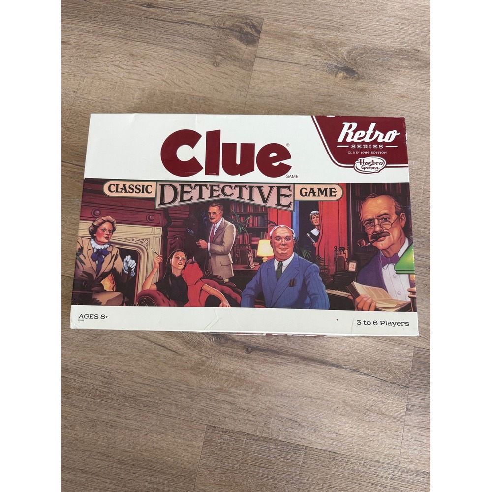 Hasbro Clue Retro Series 1986 Edition Classic Detective Board Game B0949